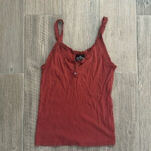 super cute and comfy size L red lace trim tank top from Angie